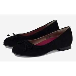 NEW ! Munro Joslyn Flat Black Kid Suede Size 8 M Bow‎ Holiday Comfort
